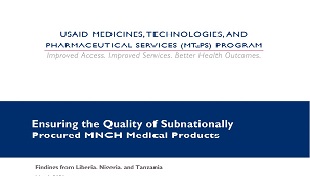 Ensuring the Quality of Subnationally Procured MNCH Medical Products