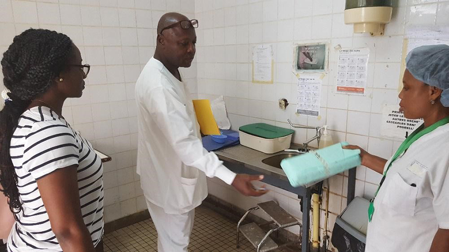 Assessment of compliance with IPC guidelines in the laundry room of Douala General Hospital, where clothing and material are sterilized.