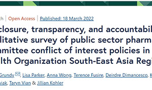 Disclosure, transparency, and accountability: A qualitative survey of public sector pharmaceutical committee conflict of interest policies in the World Health Organization South-East Asia Region