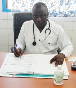 Dr. Kossounou Meisan in the pediatrics unit.